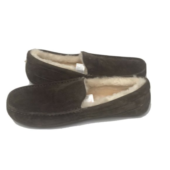 UGG Australia Ascot Brown Suede Slippers Sheep Sherling Fur Lining NWOB main image 4